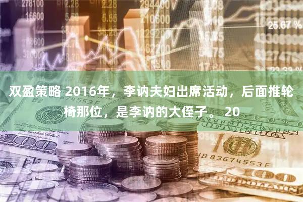 双盈策略 2016年，李讷夫妇出席活动，后面推轮椅那位，是李讷的大侄子。 20