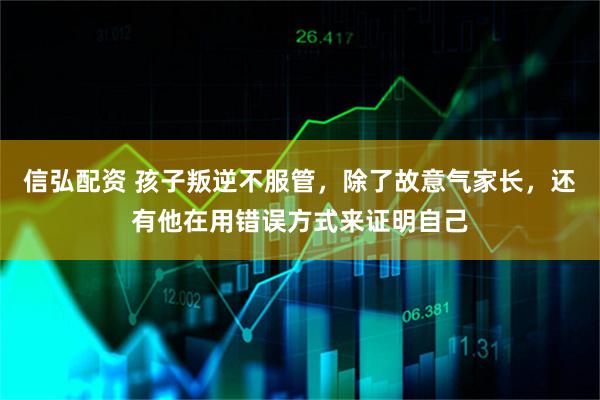 信弘配资 孩子叛逆不服管，除了故意气家长，还有他在用错误方式来证明自己