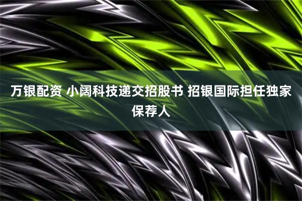 万银配资 小阔科技递交招股书 招银国际担任独家保荐人