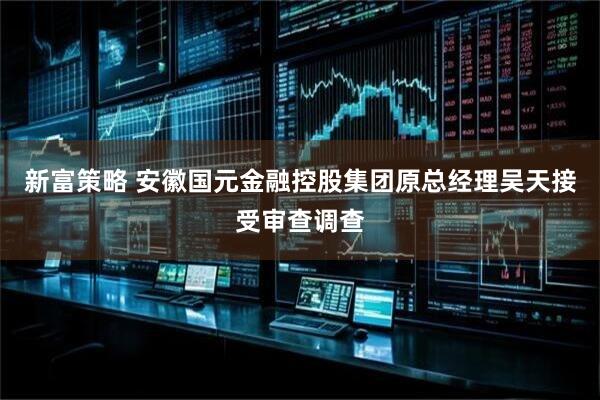新富策略 安徽国元金融控股集团原总经理吴天接受审查调查
