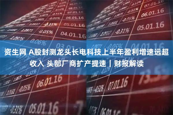 资生网 A股封测龙头长电科技上半年盈利增速远超收入 头部厂商扩产提速｜财报解读